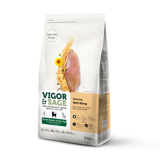 Vigor & Sage | 無穀物人蔘健體小型成犬狗乾糧 (細粒)