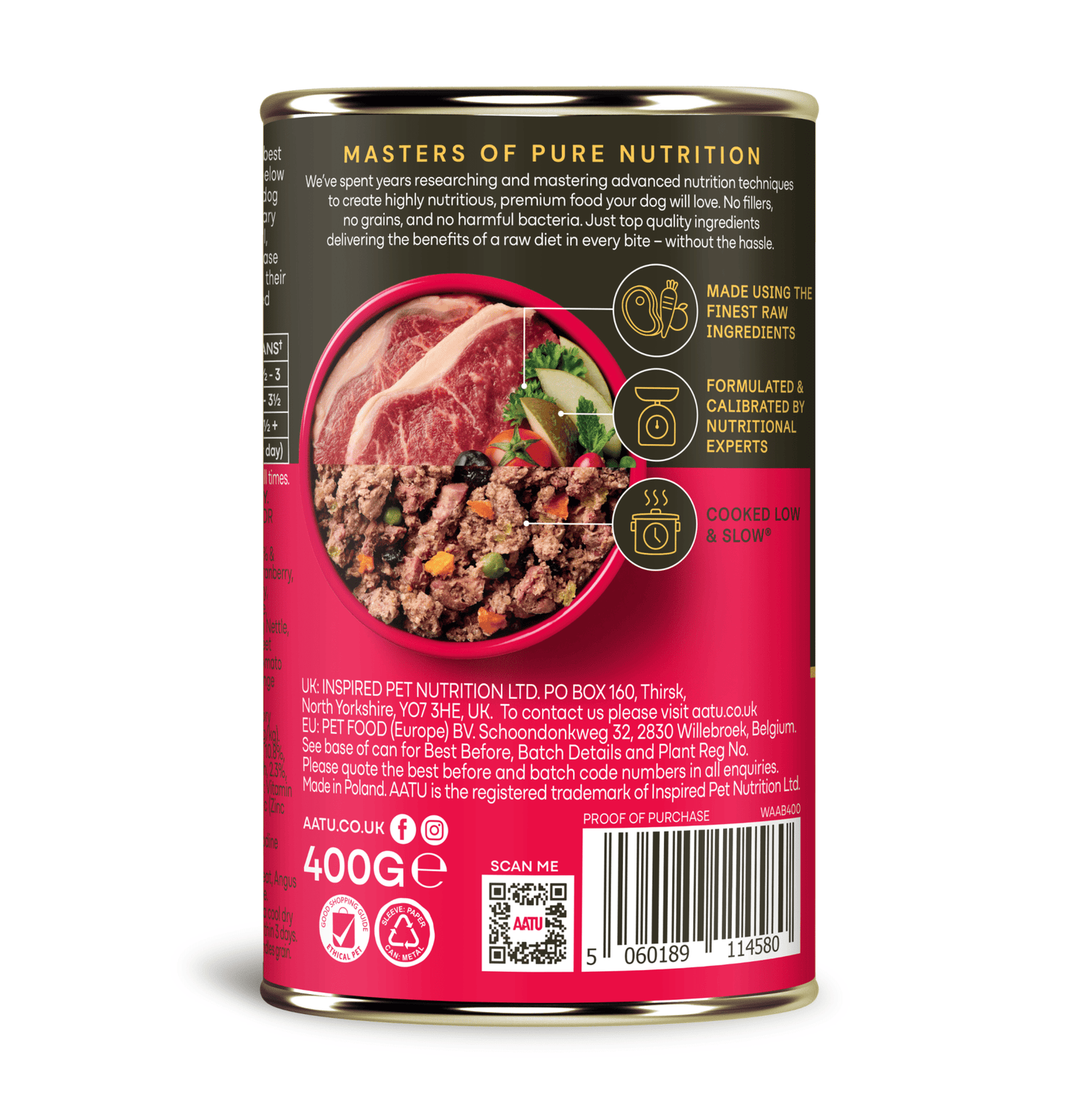 AATU | 安格斯牛肉主食狗罐頭 400g - SugarPet 寵甜