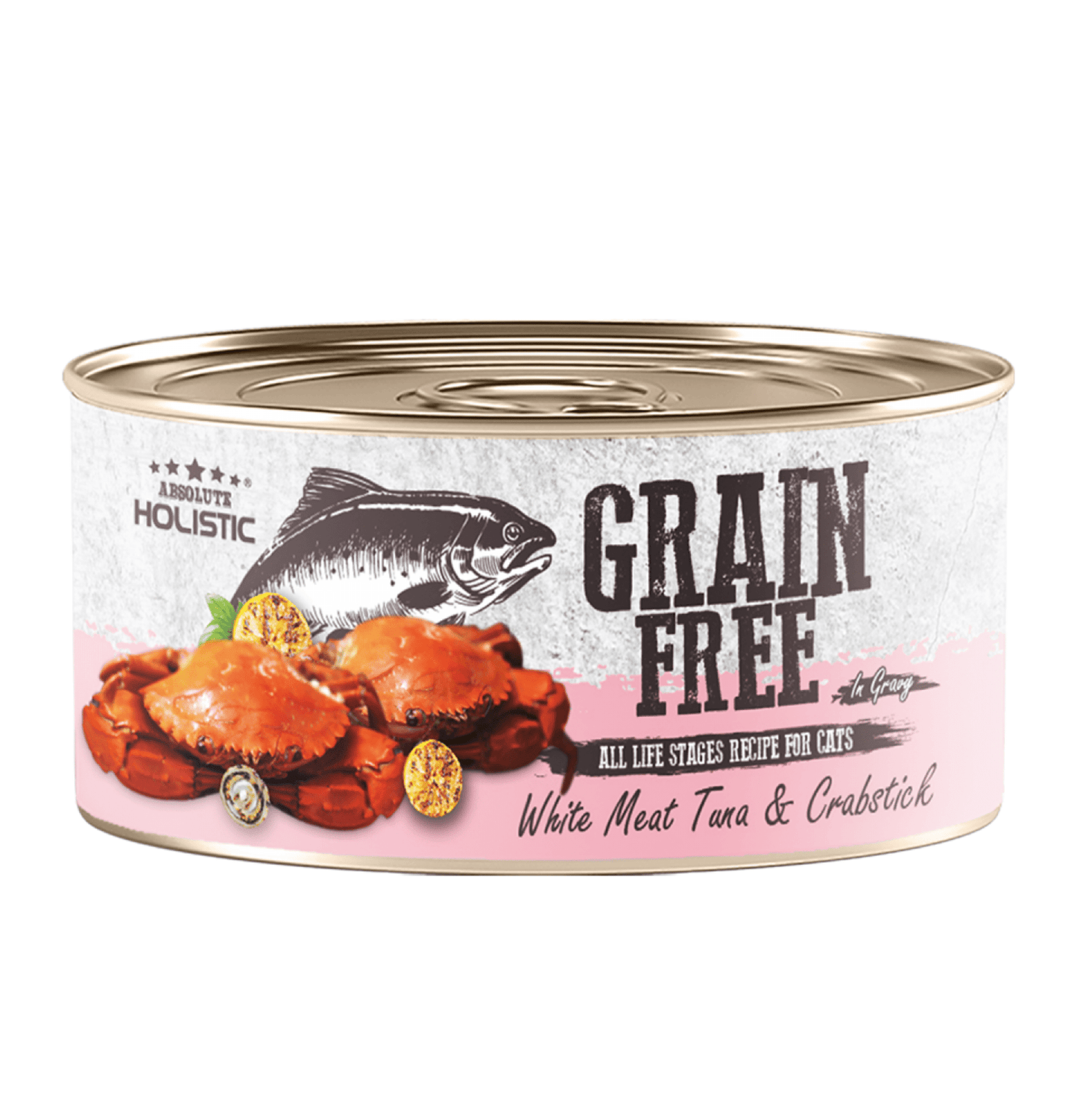 Absolute Holistic | 無穀物肉汁白肉吞拿魚+蟹柳貓罐頭 80g - SugarPet
