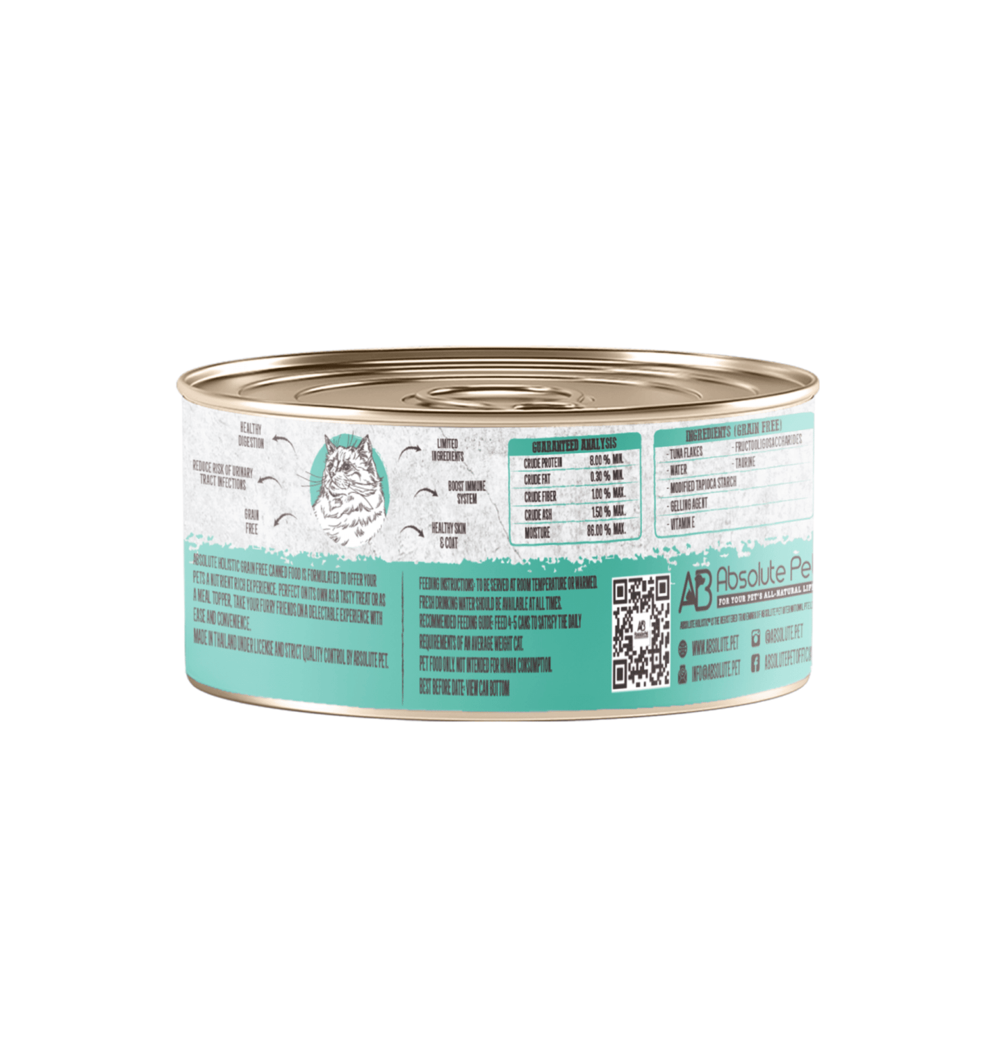 Absolute Holistic | 無穀物肉汁白肉吞拿魚貓罐頭 80g - SugarPet