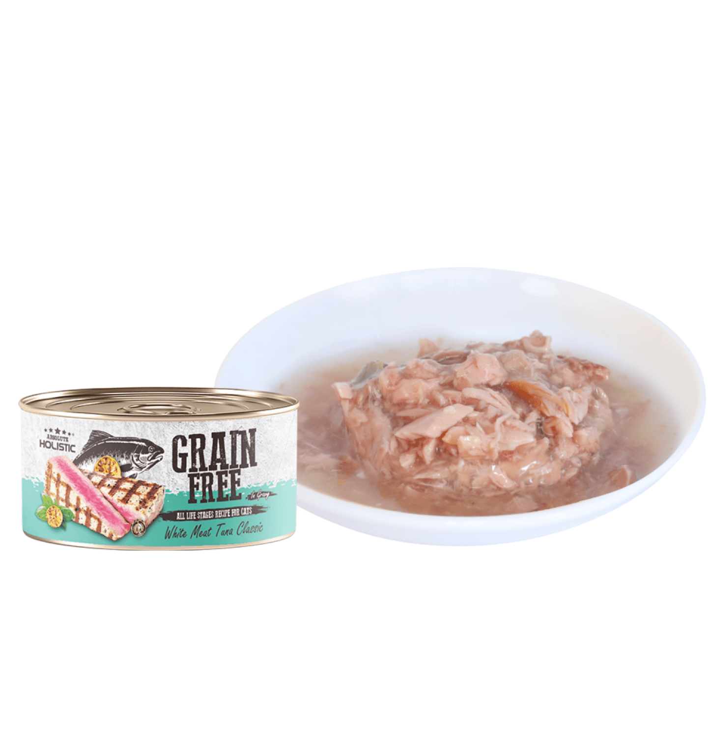Absolute Holistic | 無穀物肉汁白肉吞拿魚貓罐頭 80g - SugarPet