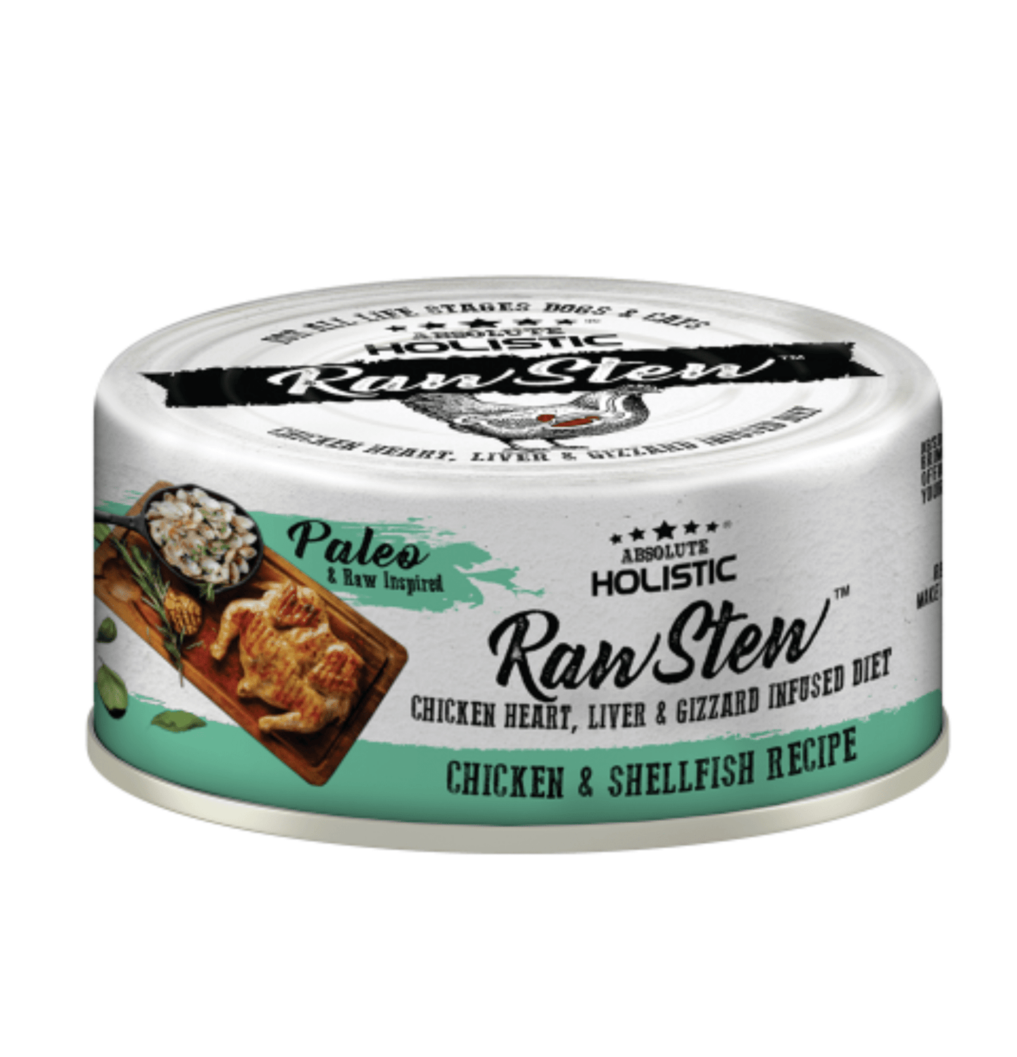 Absolute Holistic | Raw Stew 頂級主食雞+貝類+雞肉精粹貓狗罐頭 80g - SugarPet