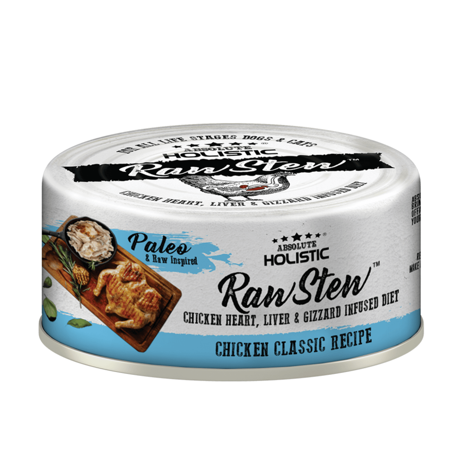 Absolute Holistic | Raw Stew 頂級主食雞+飛魚子+雞肉精粹貓狗罐頭 80g - SugarPet