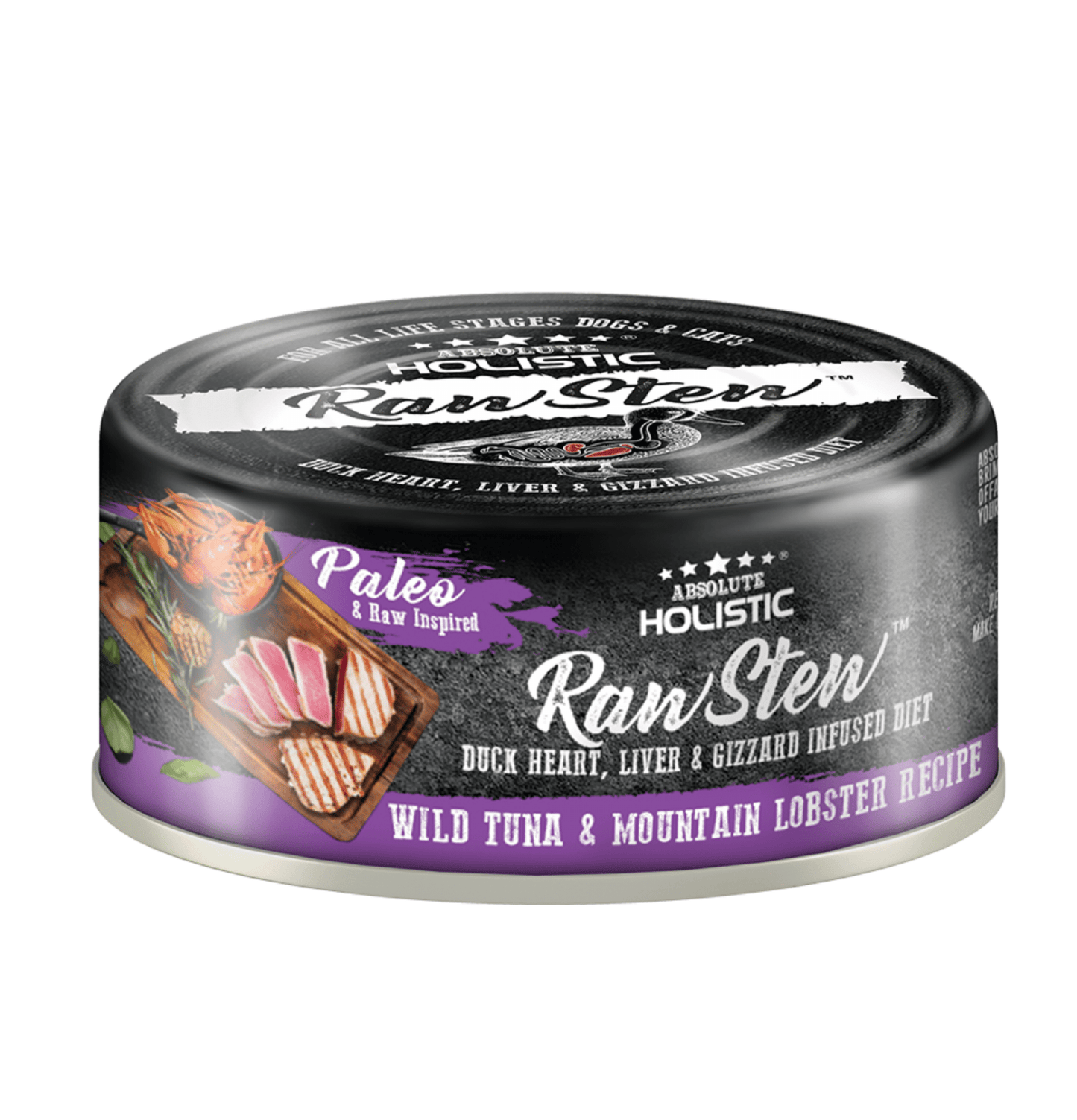 Absolute Holistic | Raw Stew 頂級主食吞拿魚+龍蝦+鴨肉精粹貓狗罐頭 80g - SugarPet
