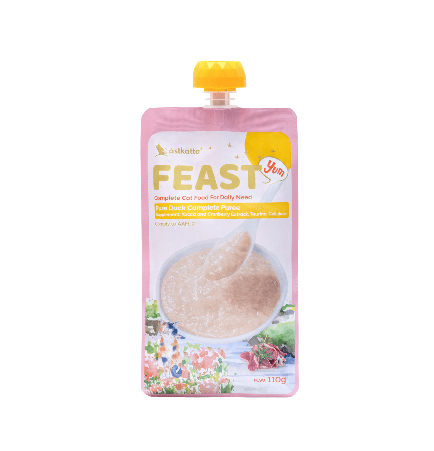 Astkatta | 鮮肉盛宴營養主食 - 鮮純鴨鮮肉肉泥貓貓主食包 110g - SugarPet