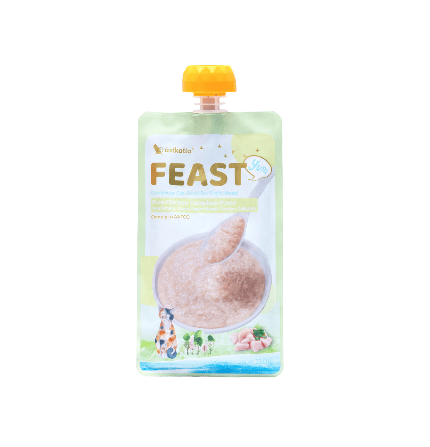 Astkatta | 鮮肉盛宴營養主食 - 鮮純雞鮮肉肉泥貓貓主食包 110g - SugarPet