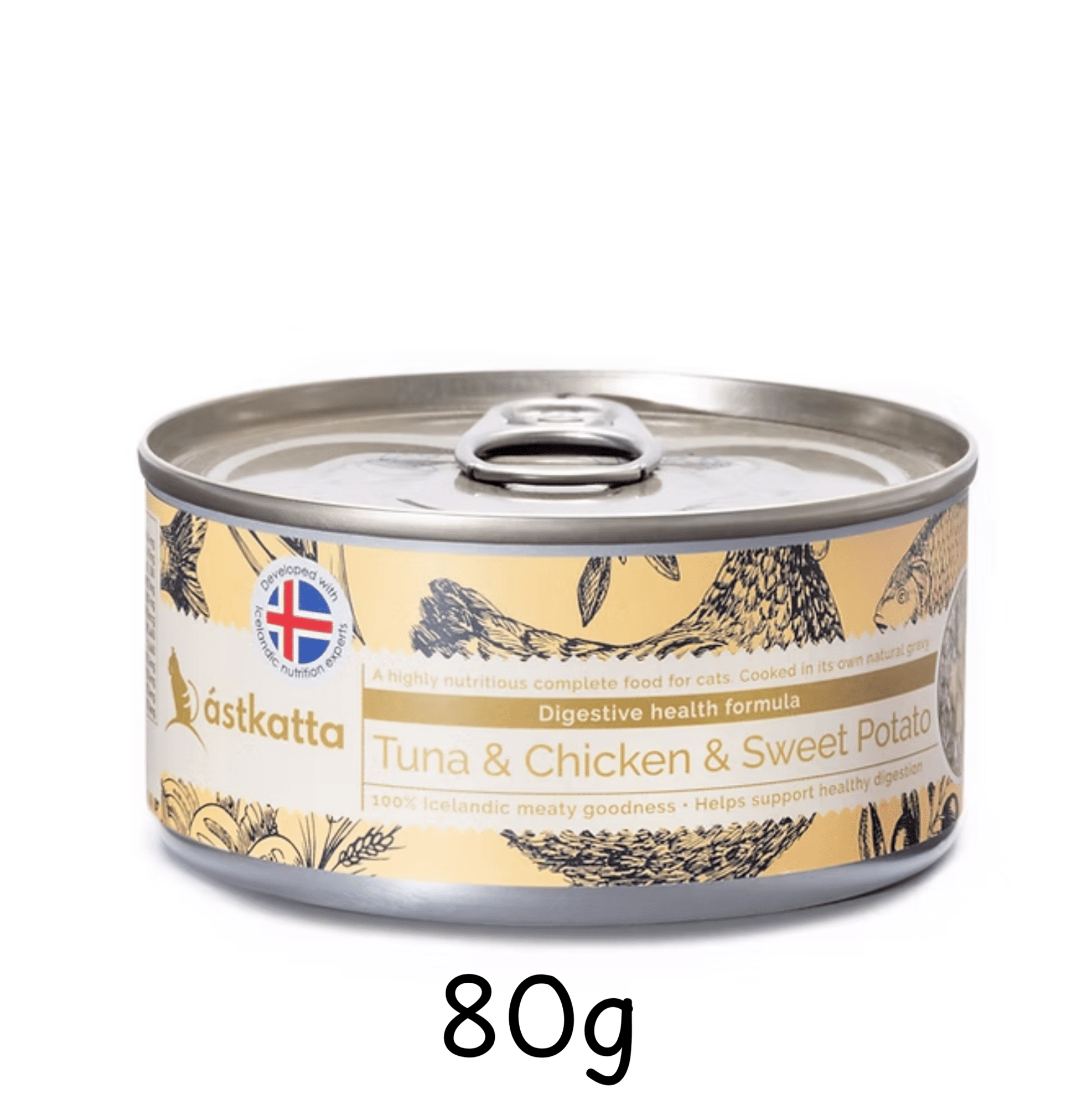 Astkatta | 腸道護理系列 - 白鰹吞拿 + 雞肉 + 甜薯主食貓罐頭 - SugarPet