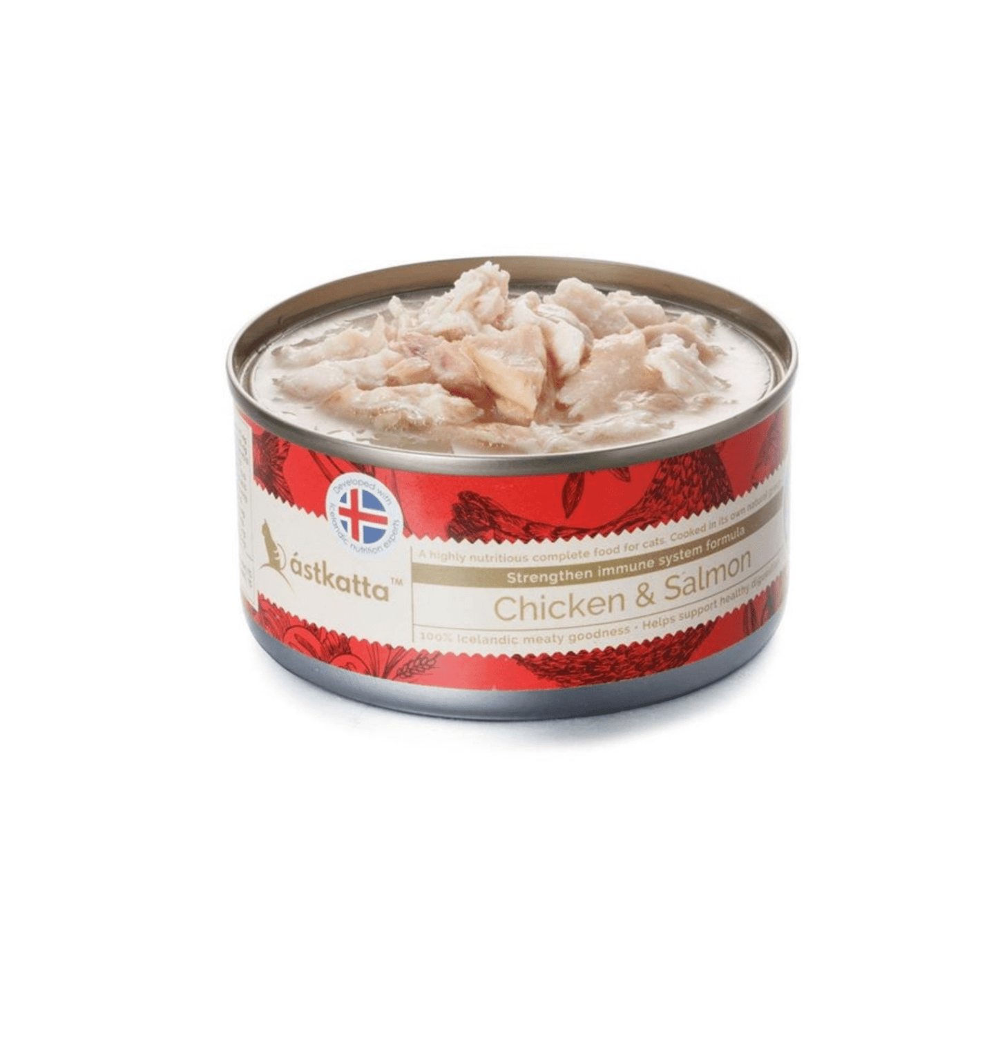 Astkatta | 增强免疫系列 - 走地雞肉 + 藍背三文魚肉絲主食貓罐頭 - SugarPet