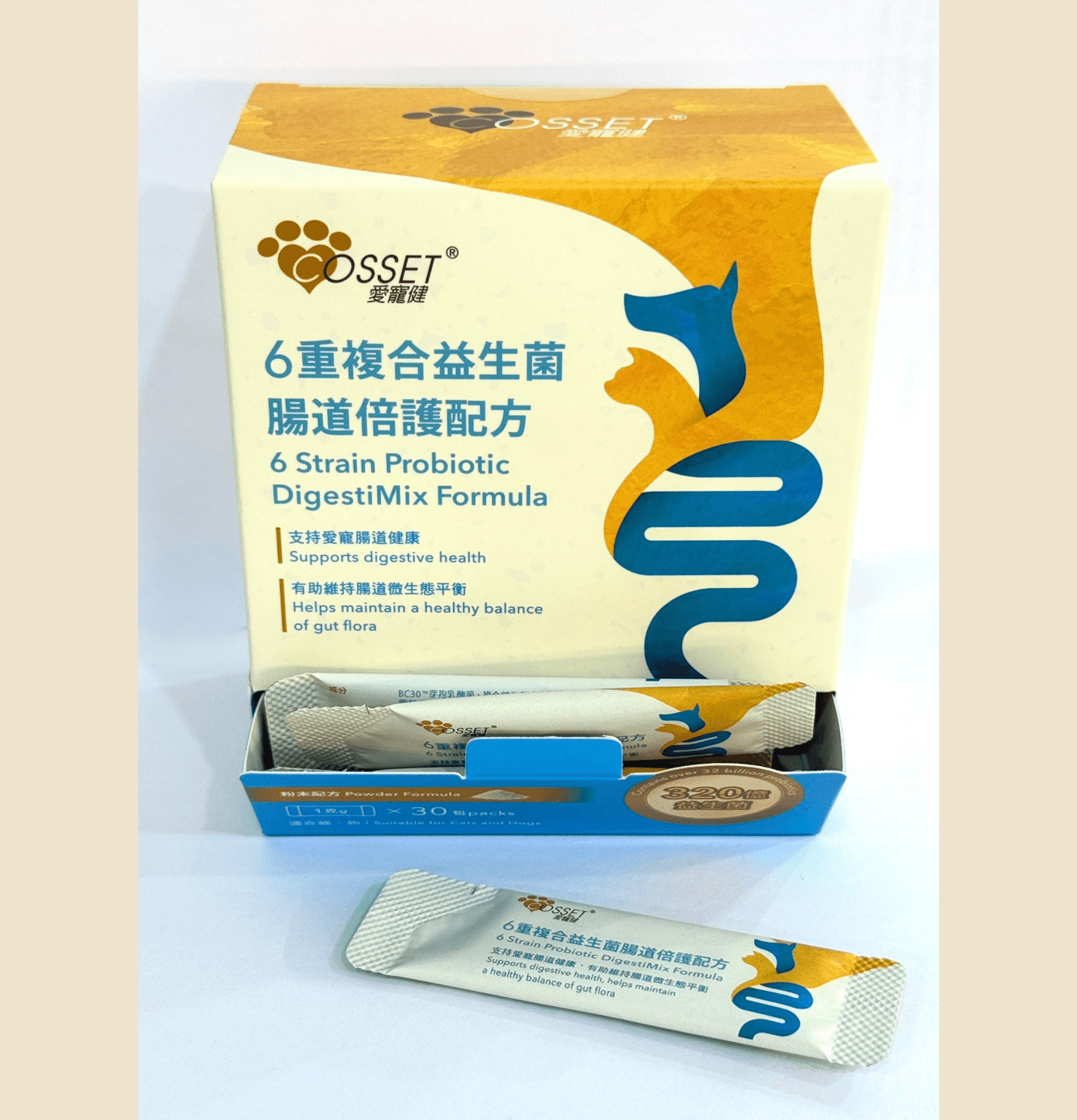 Cosset | 6重複合益生菌腸道倍護配方 30包 - 1g/包(貓狗食用) - SugarPet