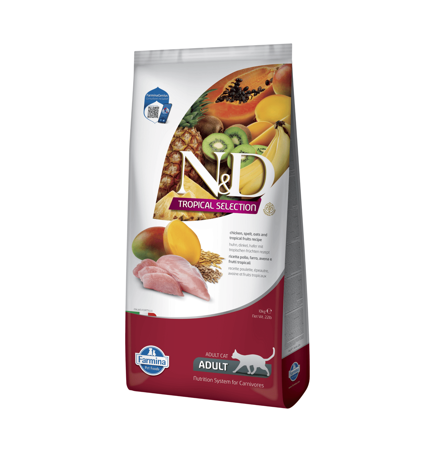 Farmina N&D | 天然熱帶水果低穀物系列 - 雞肉&芒果成貓乾糧 - SugarPet 寵甜