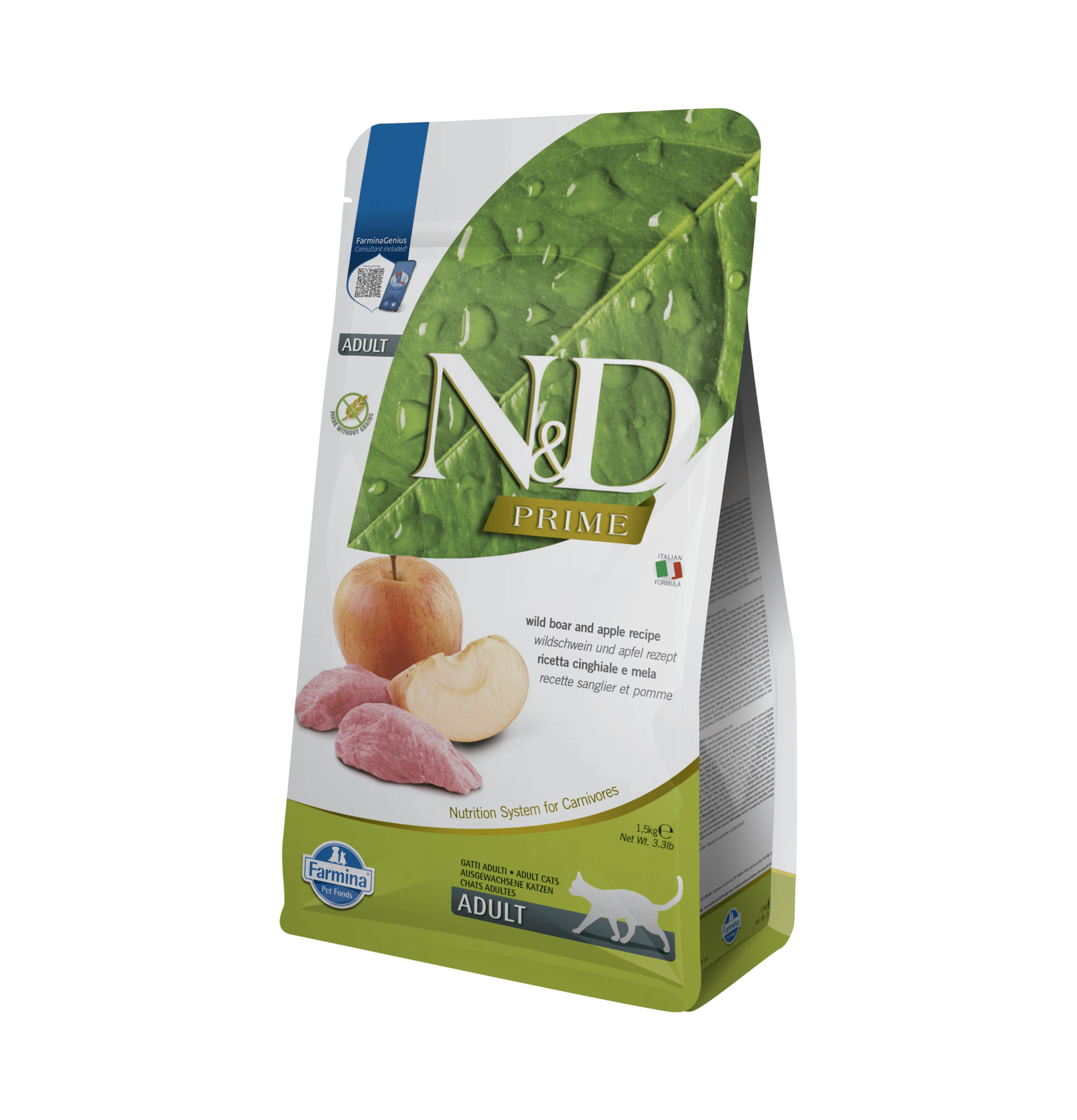 Farmina N&D | 天然無穀物系列 - 野豬蘋果成貓乾糧 - SugarPet 寵甜