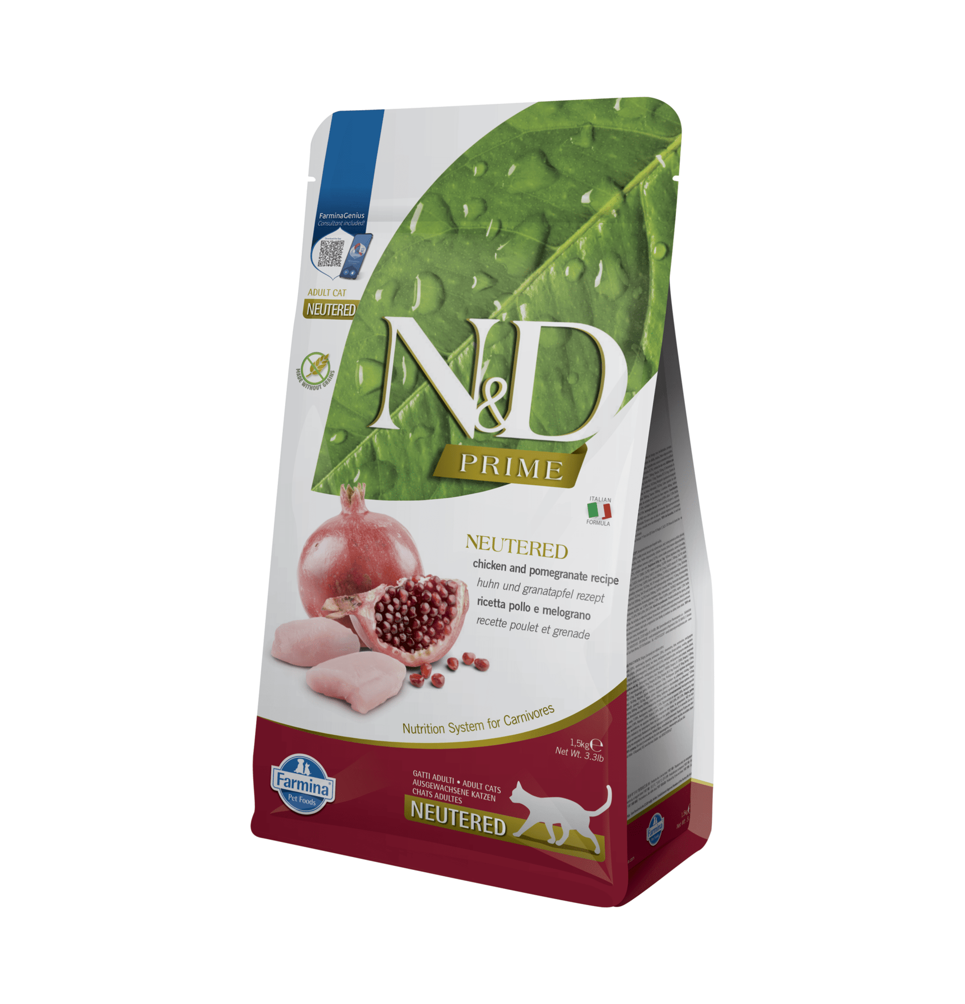 Farmina N&D | 天然無穀物系列 - 雞肉石榴絕育貓乾糧 - SugarPet 寵甜