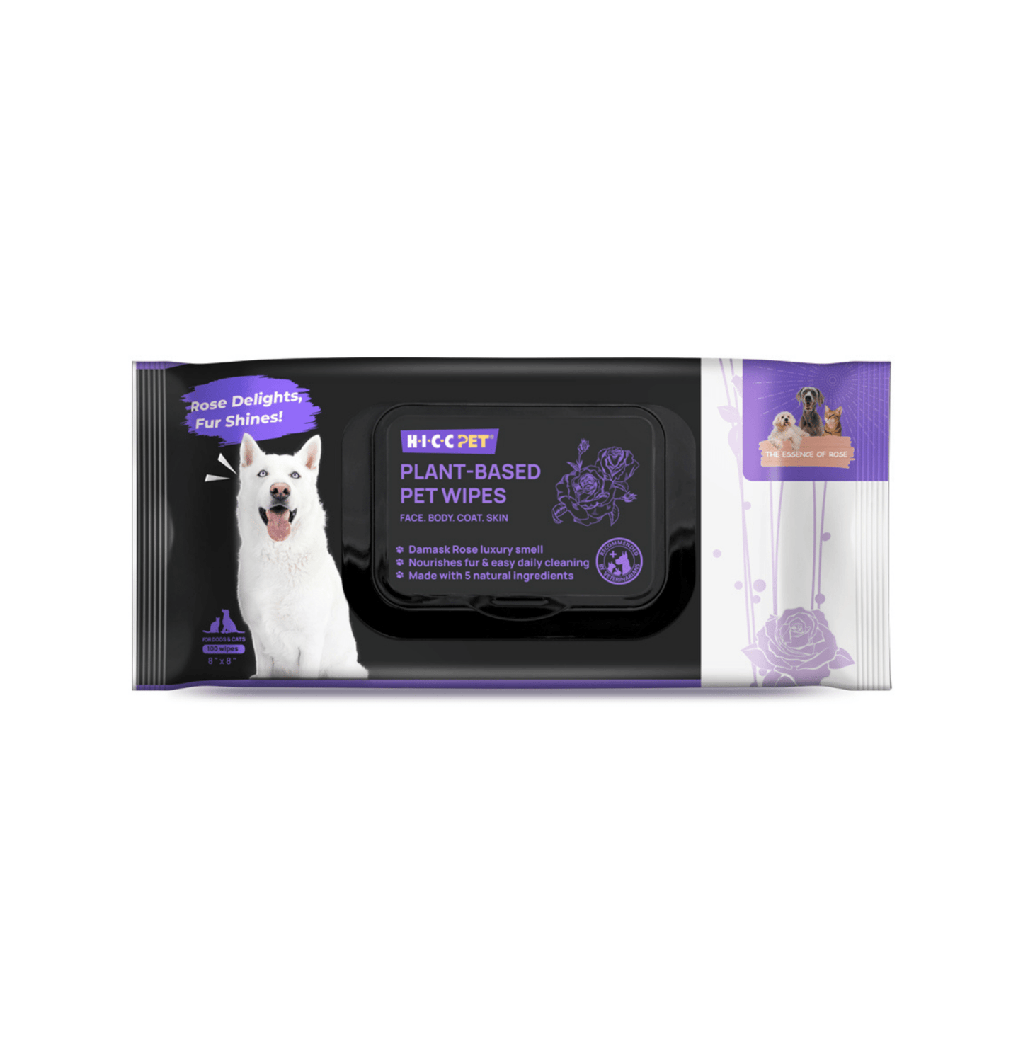 HICCPET | 寵物植物配方濕紙巾 (100片裝)(貓狗適用) - SugarPet