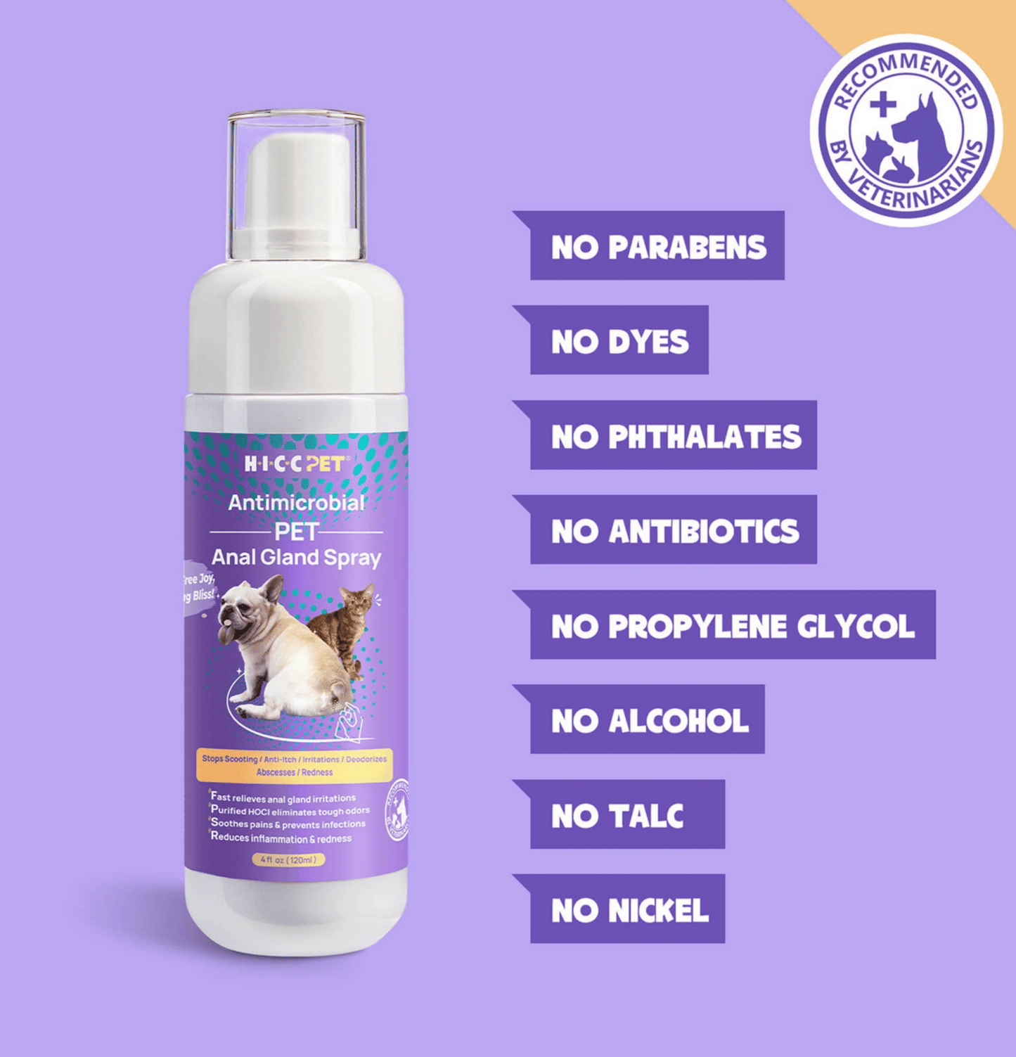 HICCPET | 寵物肛門腺護理噴霧 120ml(貓狗適用) - SugarPet