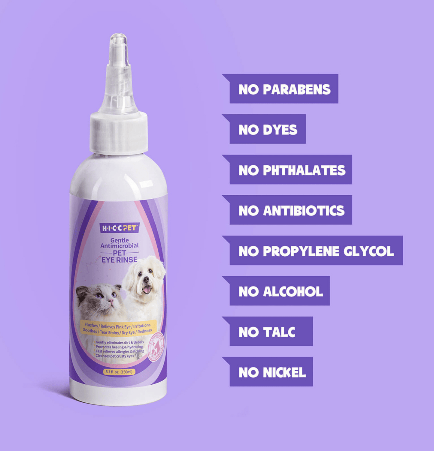 HICCPET | 寵物溫和抗菌滴眼液 150ml(貓狗適用) - SugarPet