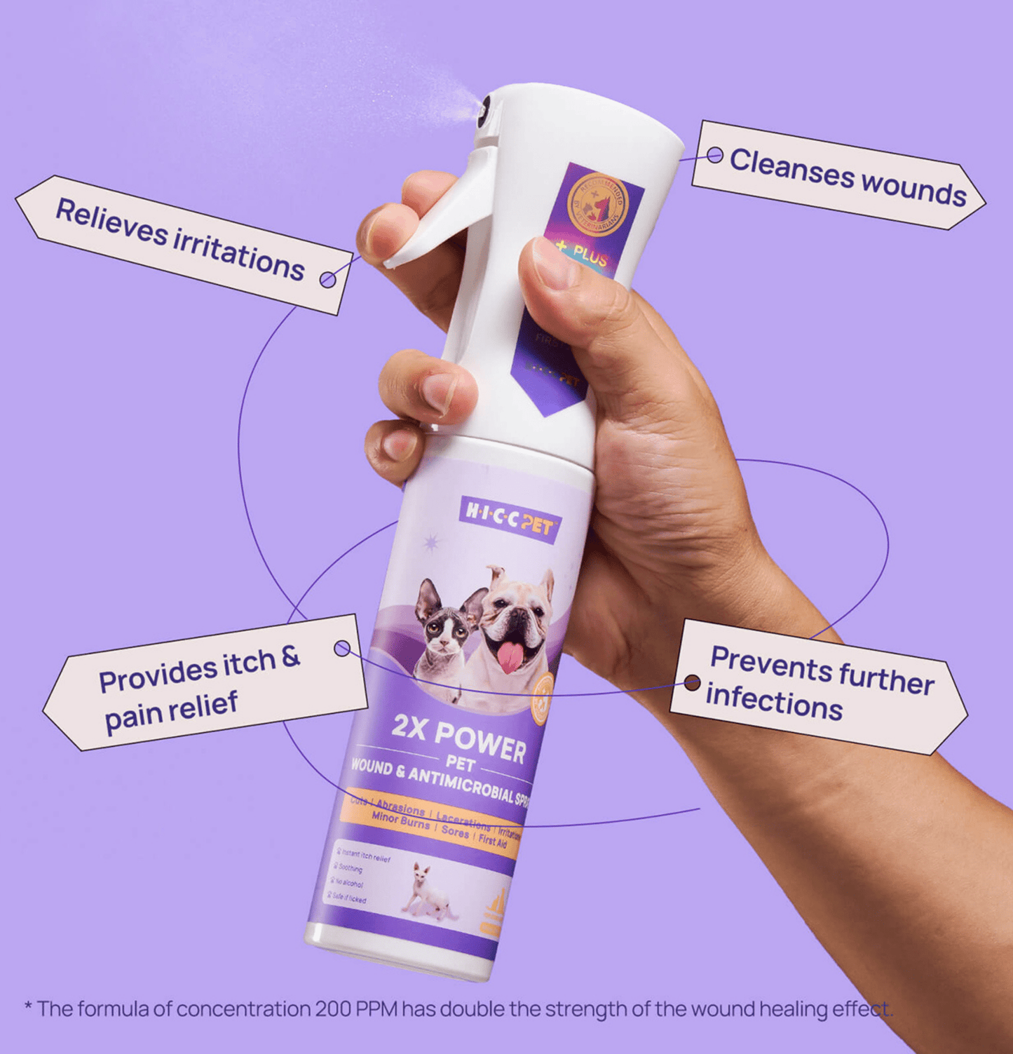 HICCPET | 2X寵物傷口抗菌噴霧 300ml(貓狗適用) - SugarPet