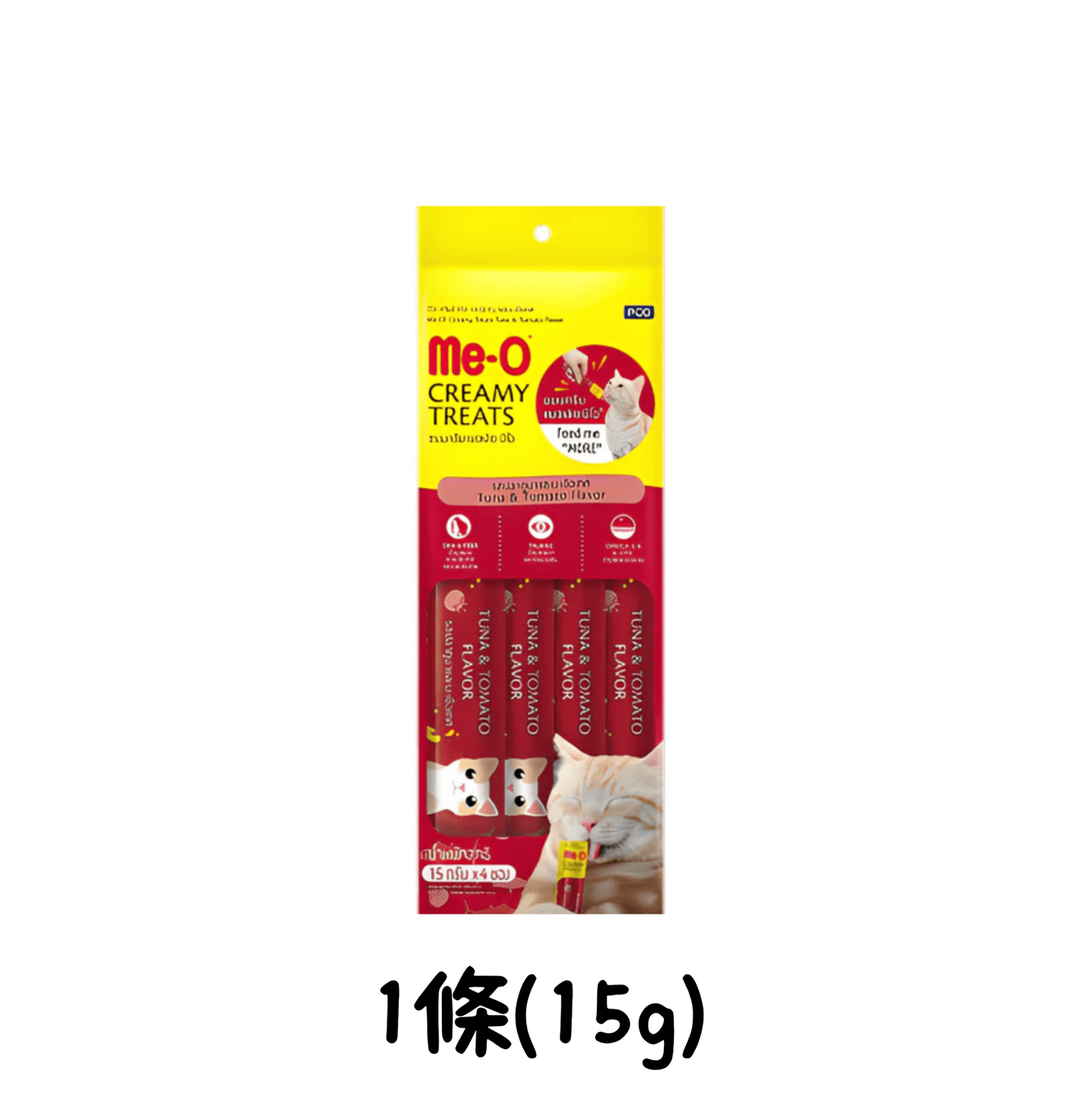 Me - O | 肉泥條貓小食 15gx1 - 吞拿魚番茄 - 加購品 - SugarPet 寵甜