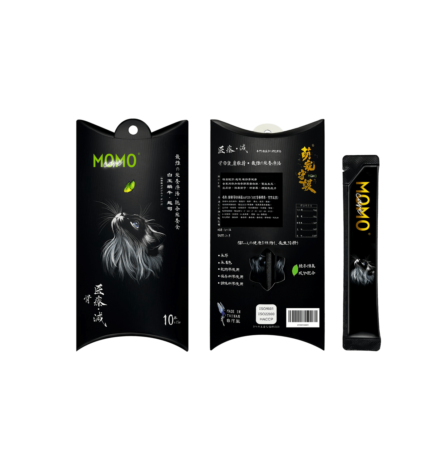 MOMOcare 萌寵守護 | 守護功能性主食軟肉泥條貓小食 - ⽩⽟蝸⽜ + 起司 - 護骨 - SugarPet 寵甜
