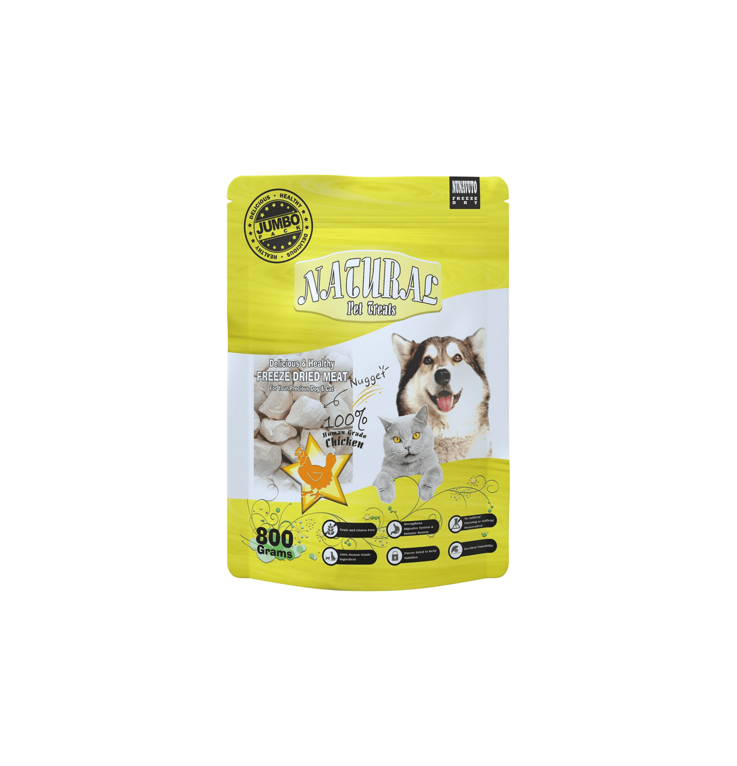 Nunavuto | 脫水雞肉塊(青色) 800g - SugarPet 寵甜