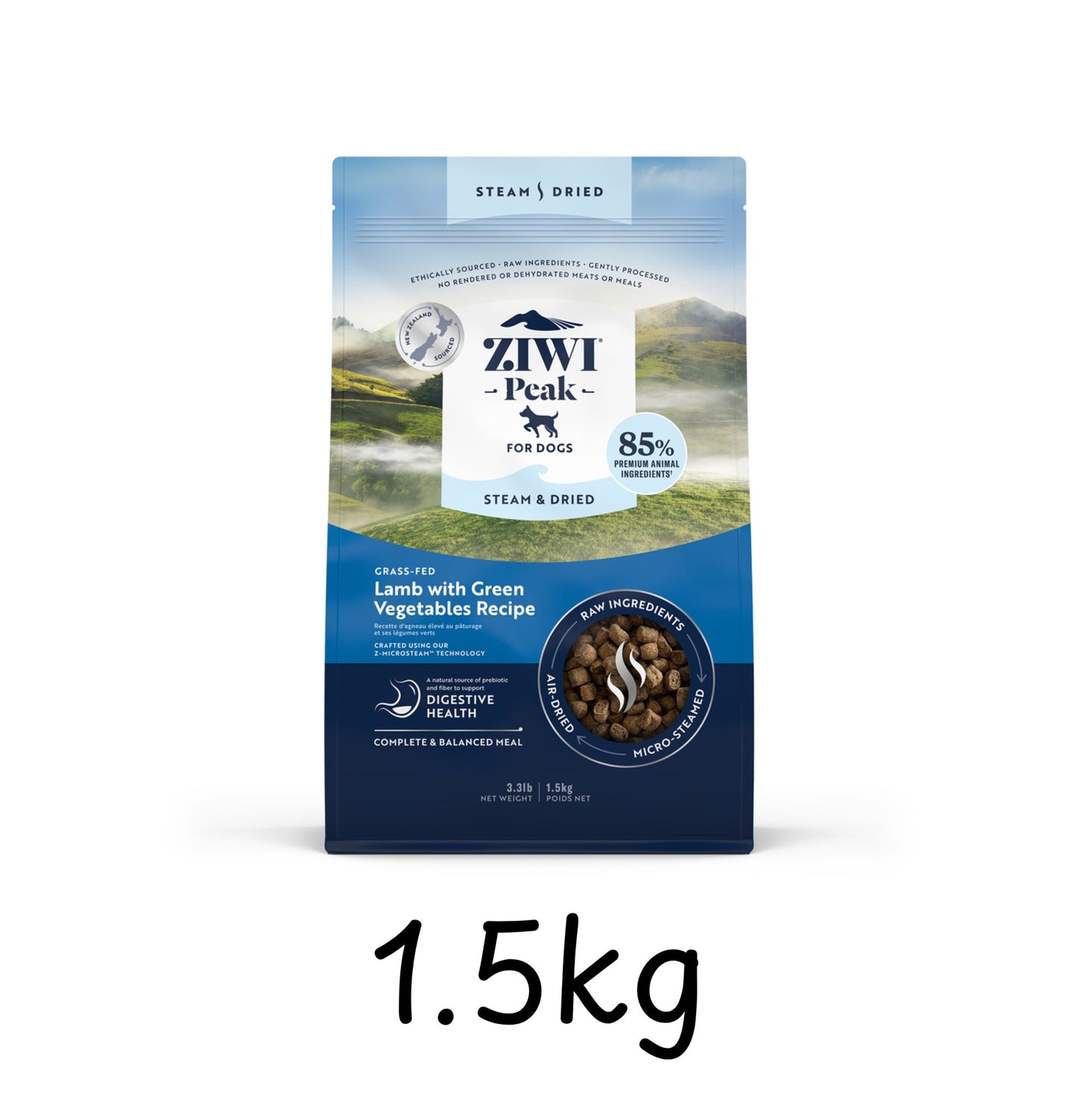 ZiwiPeak | 微蒸風乾草飼羊肉+綠色蔬菜狗糧 - SugarPet