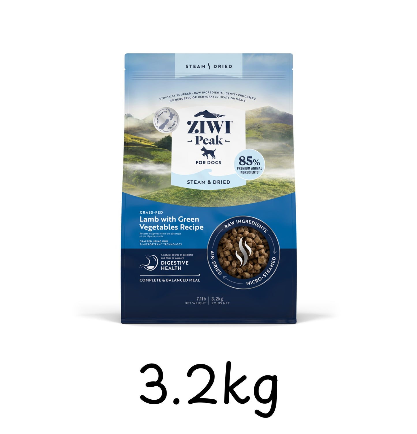 ZiwiPeak | 微蒸風乾草飼羊肉+綠色蔬菜狗糧 - SugarPet
