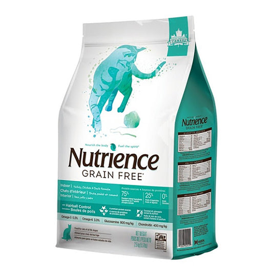 Nutrience | Grain Free 系列火雞+雞+鴨肉室內貓乾糧 - SugarPet