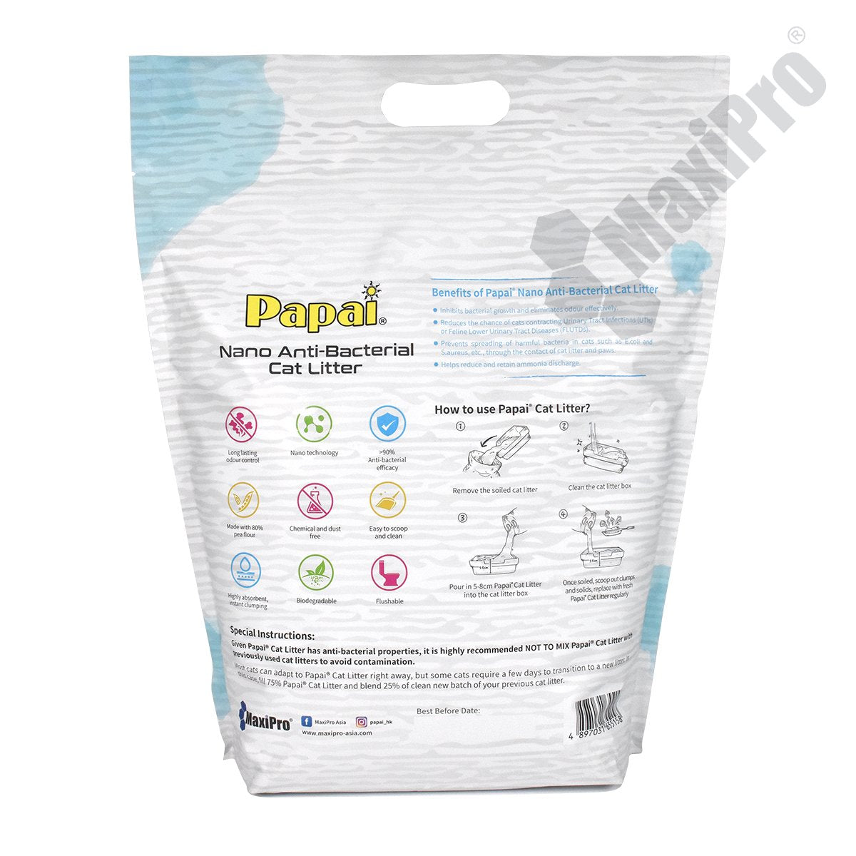 Papai | 納米抗菌豆腐貓砂 (5kg) - SugarPet