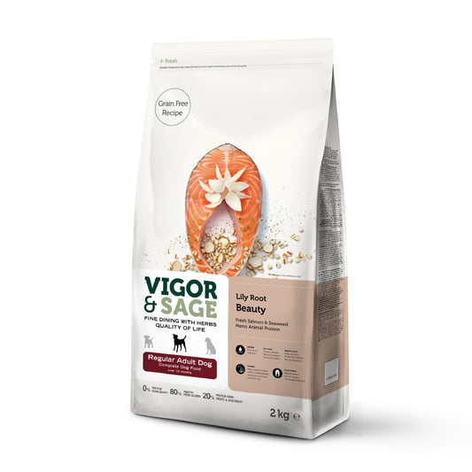 Vigor & Sage | 無穀物三文魚百合美毛狗乾糧 - SugarPet