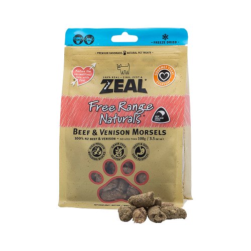 Zeal | 無榖物冷凍脫水牛肉+鹿純肉 100g - SugarPet