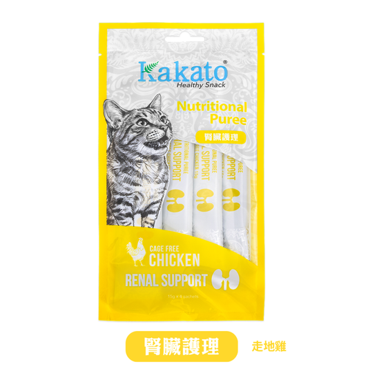 Kakato | 功能保健貓肉泥 -  腎臟護理功能 (走地雞) - 15g x 4條 / 包