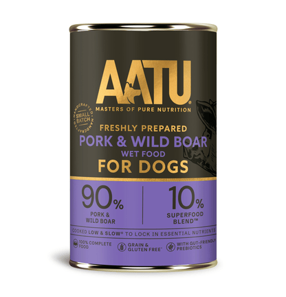 AATU | 豬肉+野豬主食狗罐頭 400g - SugarPet 寵甜