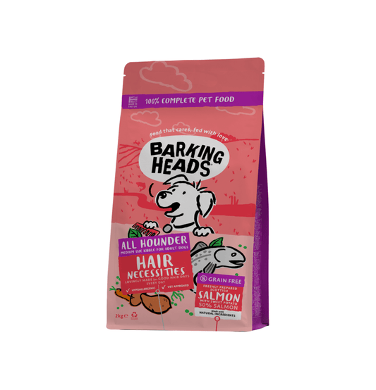 Barking Heads | 無穀物健膚之選全天然三文魚成犬狗乾糧（蟹紅色） - SugarPet 寵甜