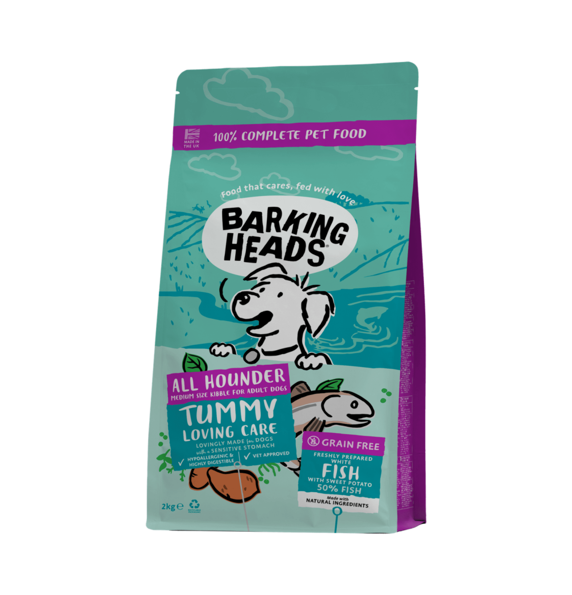 Barking Heads | 無穀物智者之選全天然深海魚成犬狗乾糧（藍色） - SugarPet 寵甜