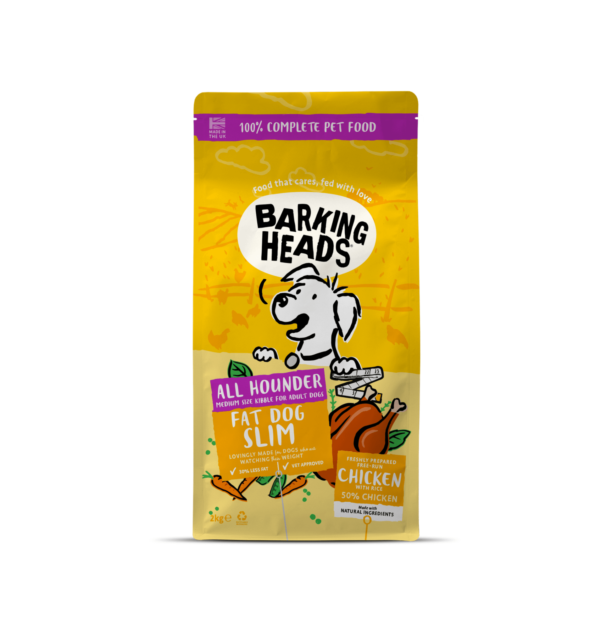 Barking Heads | 纖體之選全天然低卡體控成犬狗乾糧（黃色） - SugarPet 寵甜
