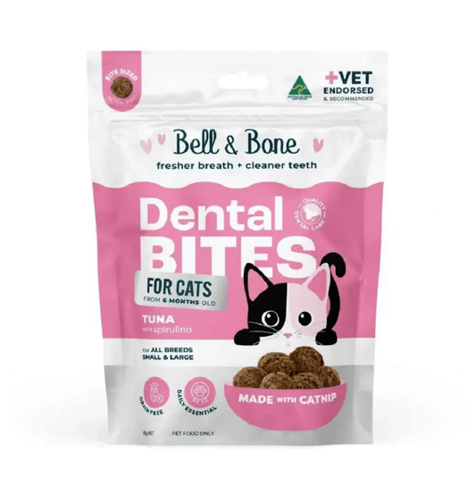 Bell & Bone | 貓貓系列 - 吞拿魚+螺旋藻天然潔齒粒 80g - SugarPet 寵甜