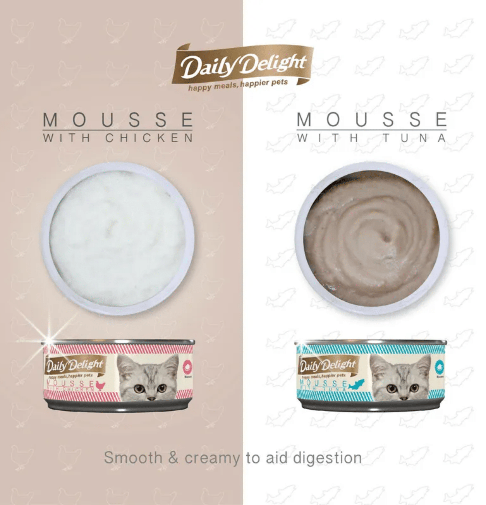 Daily Delight | Mousse 慕絲系列 - 吞拿魚+南瓜主食貓罐頭 70g - SugarPet