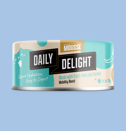 Daily Delight | Mousse 慕絲系列 - 吞拿魚 + 沙丁魚主食貓罐頭 70g - SugarPet