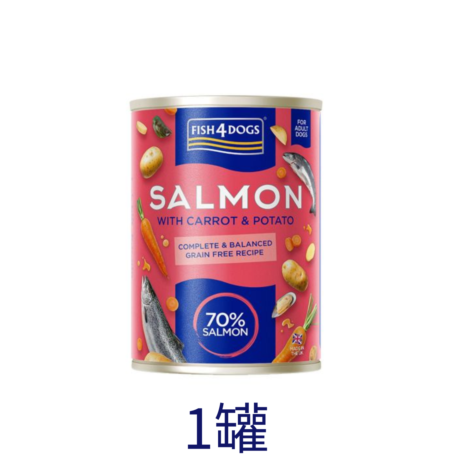 Fish4Dogs | 全配方三文魚主食狗罐頭 395g - SugarPet 寵甜