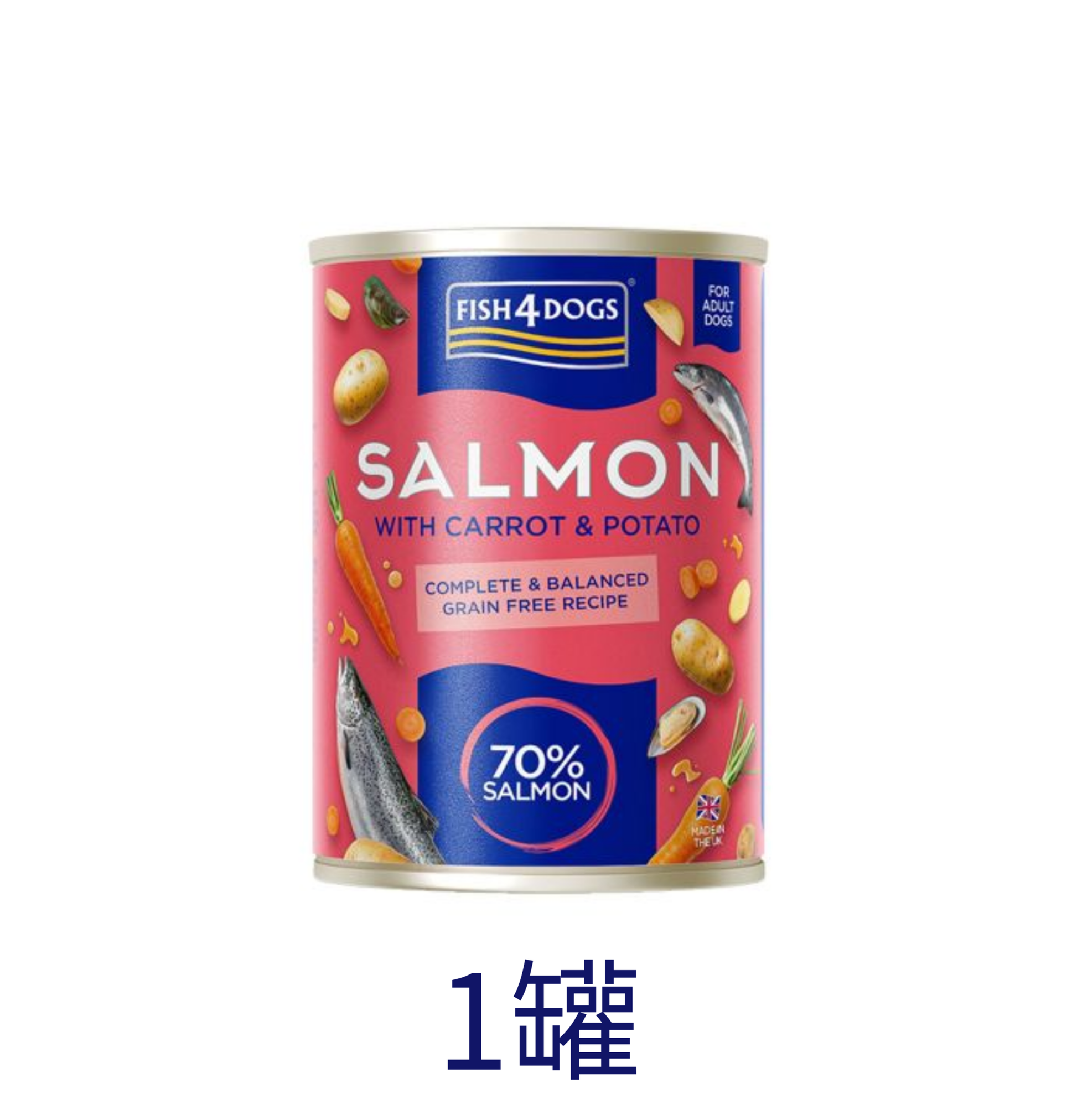 Fish4Dogs | 全配方三文魚主食狗罐頭 395g - SugarPet 寵甜