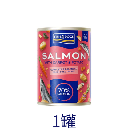 Fish4Dogs | 全配方三文魚主食狗罐頭 395g - SugarPet 寵甜