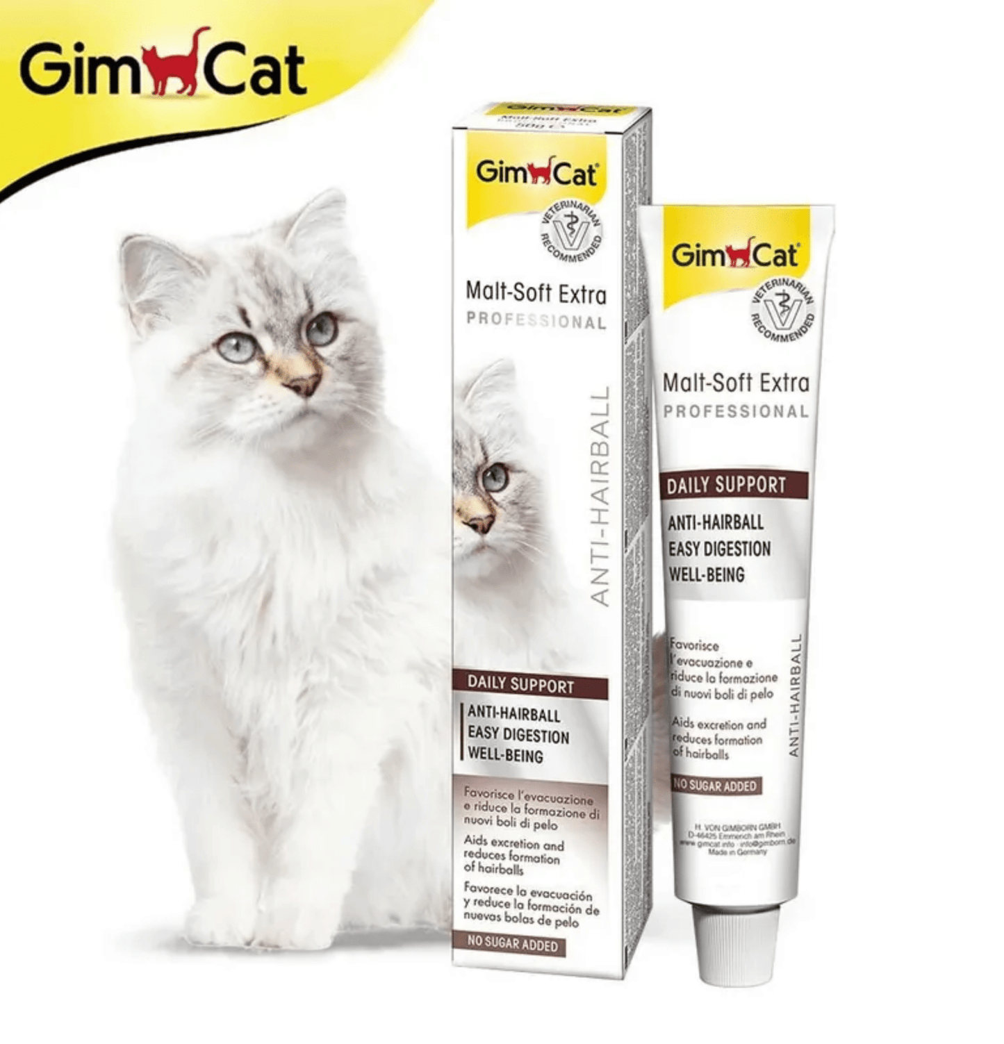 Gimcat | 貓用麥芽味加強版去毛球膏（貓食用） - SugarPet 寵甜