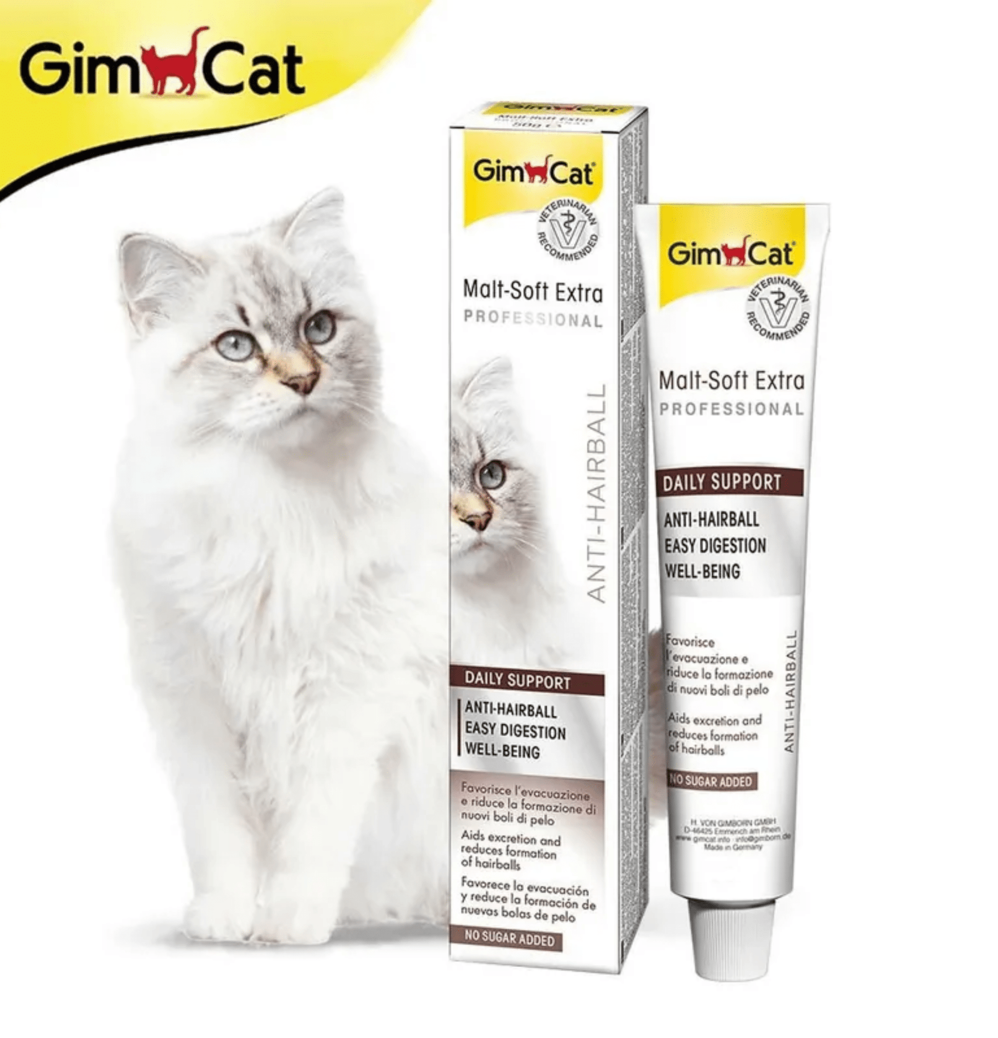 Gimcat | 貓用麥芽味加強版去毛球膏（貓食用） - SugarPet 寵甜