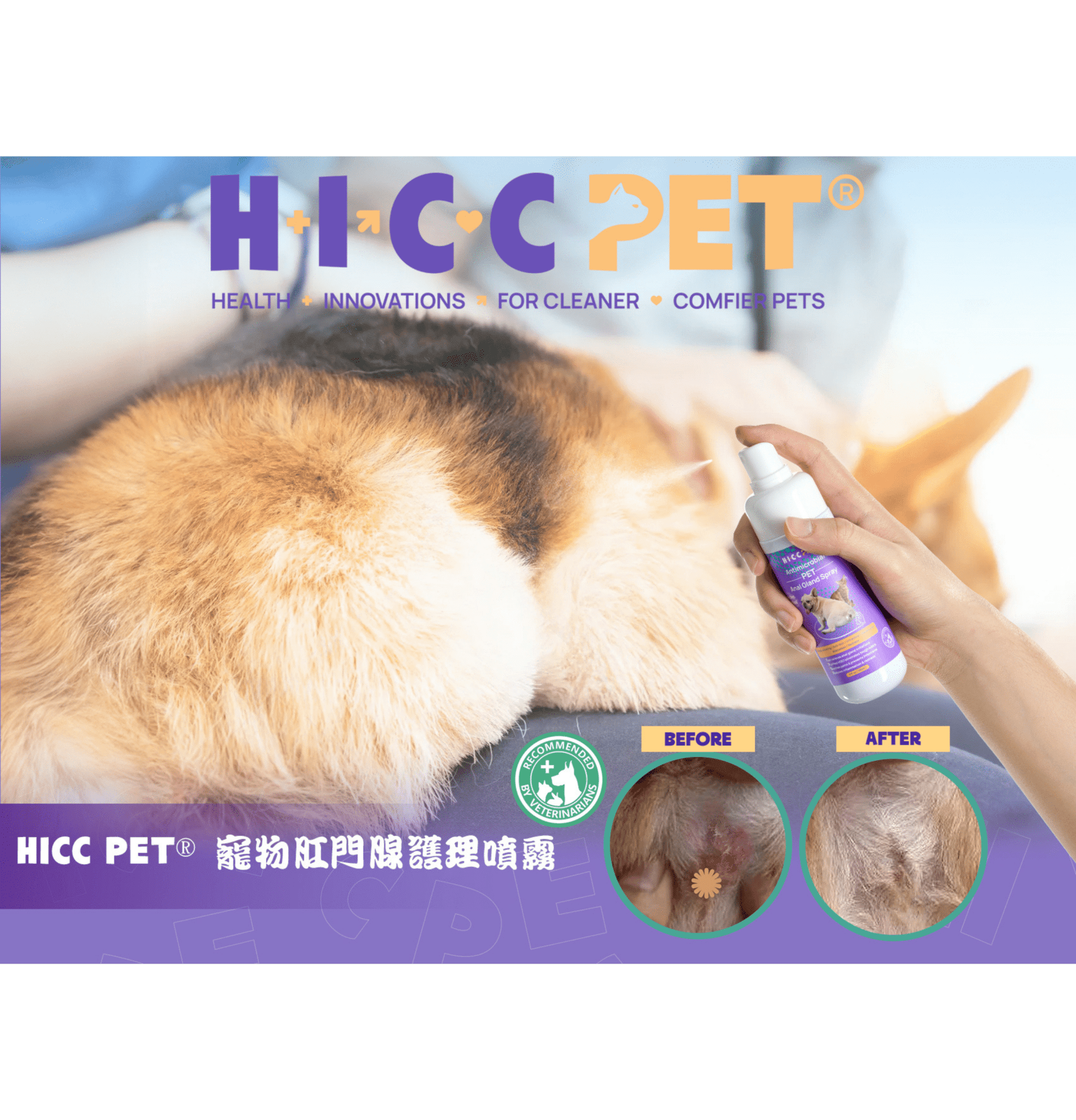 HICCPET | 寵物肛門腺護理噴霧 120ml（貓狗適用） - SugarPet