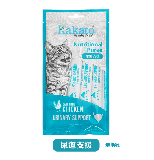 Kakato | 功能保健貓肉泥 - 尿道支援功能 (走地雞) - 15g x 4條 / 包 - SugarPet 寵甜