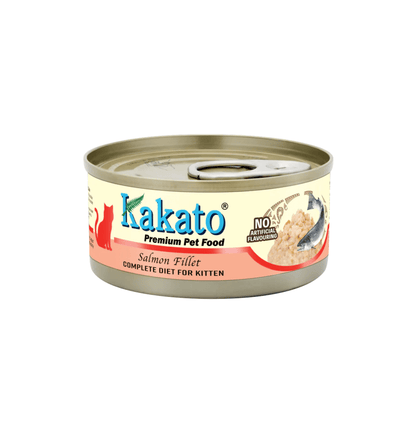 Kakato | 單一動物蛋白系列全營養主食貓罐頭（三文魚）70g - 幼貓1–12個月及增重配方 - SugarPet 寵甜