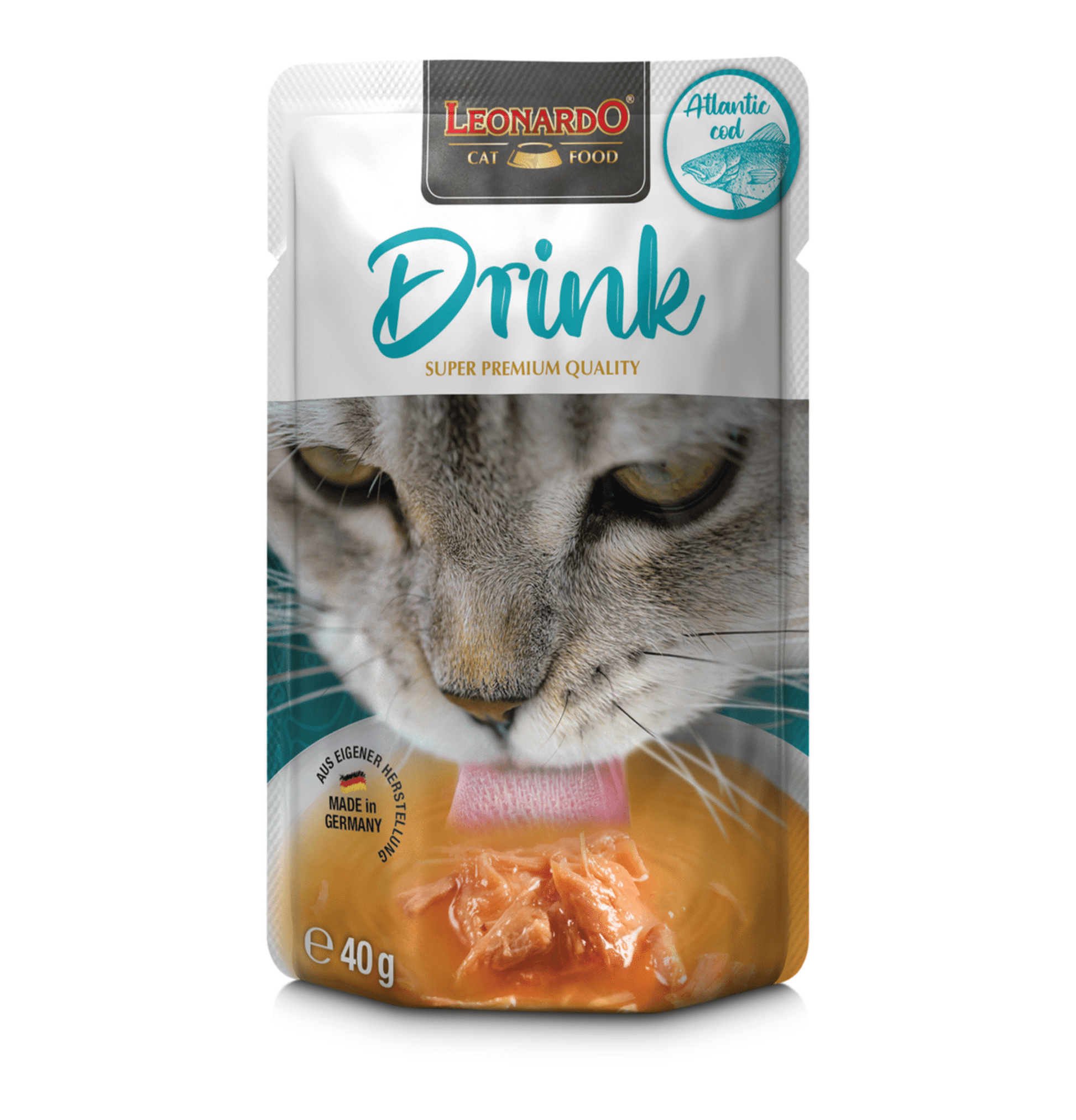 Leonardo & Belcando Cat Food | 貓濕糧湯包系列 Drinks - 鱈魚配方 40g - SugarPet 寵甜