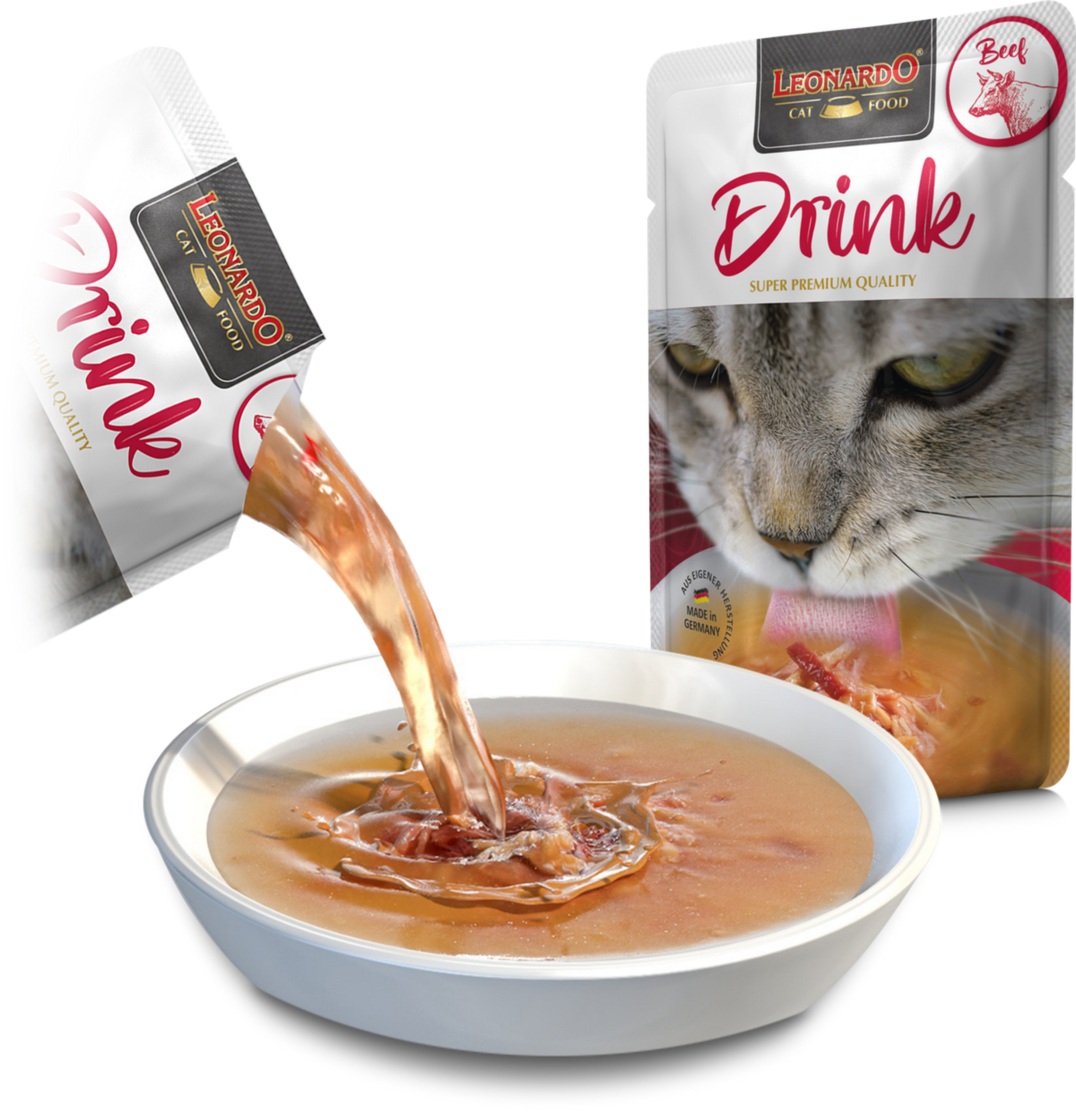 Leonardo & Belcando Cat Food | 貓濕糧湯包系列 Drinks - 牛肉配方 40g - SugarPet 寵甜