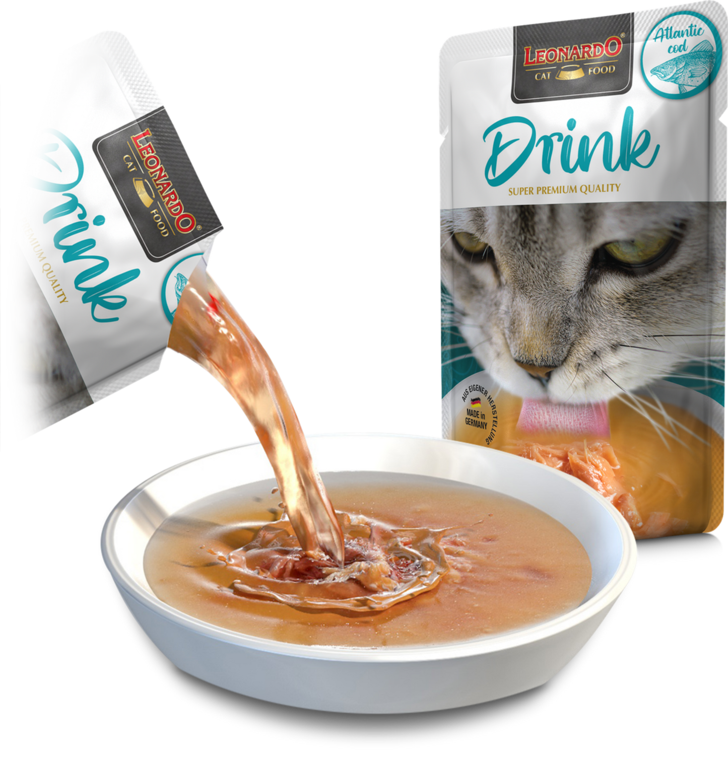 Leonardo & Belcando Cat Food | 貓濕糧湯包系列 Drinks - 鱈魚配方 40g - SugarPet 寵甜