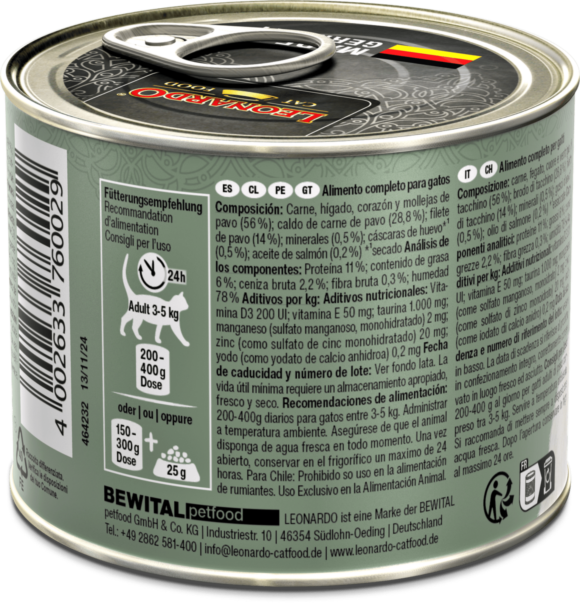 Leonardo & Belcando Cat Food | Extra Fillet 菲力御品·厚切純享罐 - 火雞+額外火雞肉片配方成貓罐頭 200g Turkey + extra Filet - SugarPet 寵甜