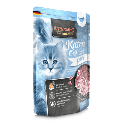 Leonardo & Belcando Cat Food | 貓濕糧手撕牛肉餐包系列 Moist Food Finest Selection - 家禽配方幼貓 85g - SugarPet 寵甜